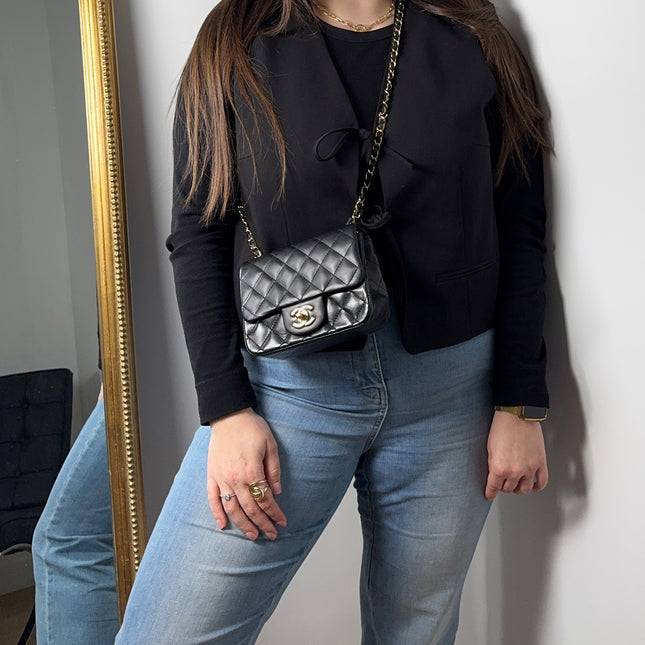 Sac Chanel Mini Square Timeless noir