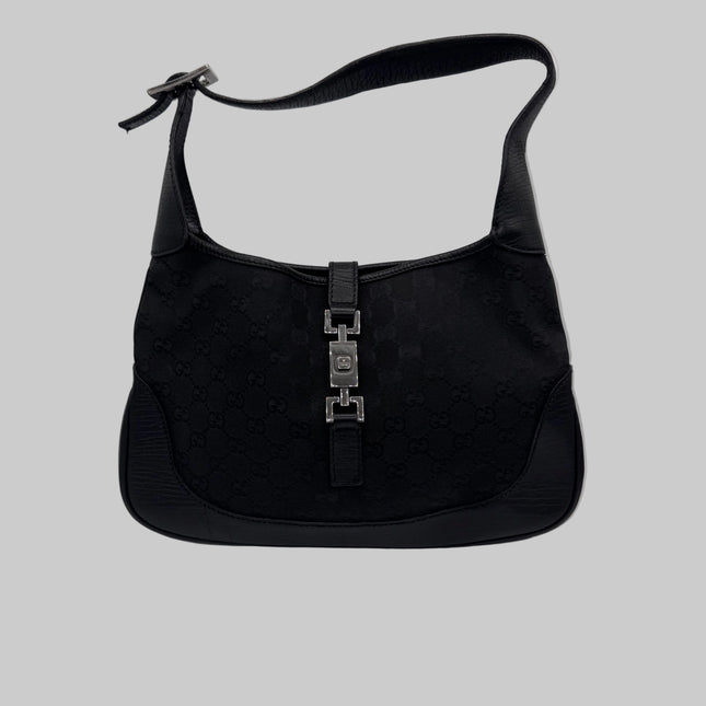 Sac Gucci Jackie toile et cuir noir