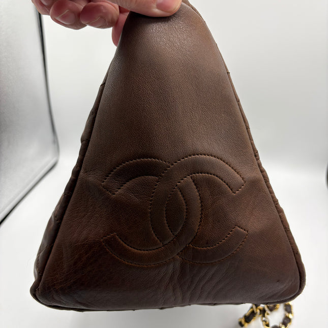Sac shopping Chanel vintage chocolat