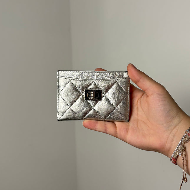 Porte cartes Chanel argent
