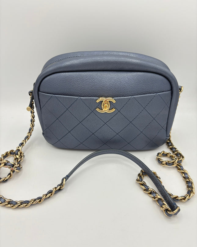 Sac Chanel Caméra bleu irisé