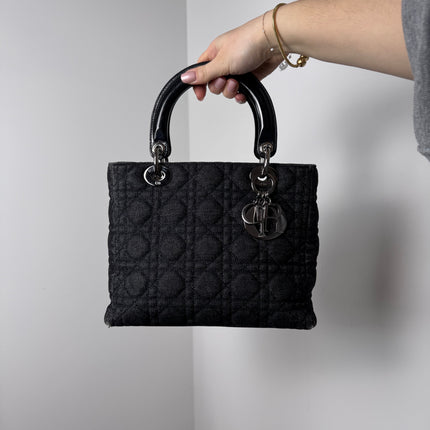 Sac Lady Dior Medium Tissu Jean Noir Dior