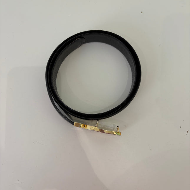 Ceinture Celine cuir noir Calèche T100