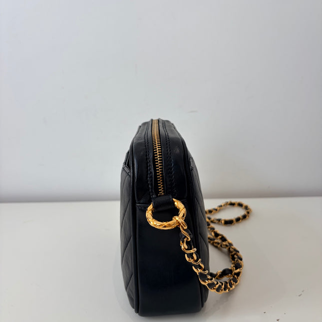 Sac Chanel Caméra Chevrons Noir