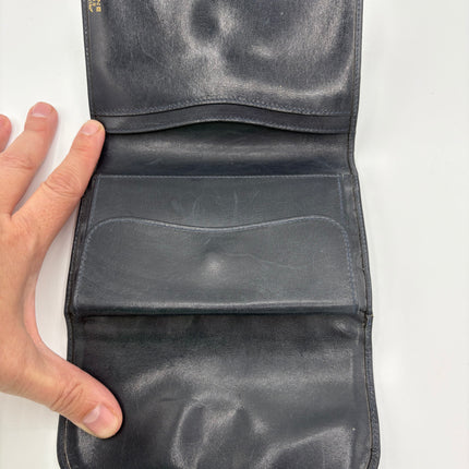 Portefeuille Céline vintage marine fermoir calèche