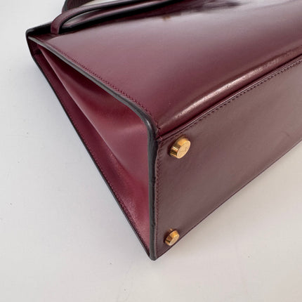 Sac Hermès Kelly 32 box Bordeaux