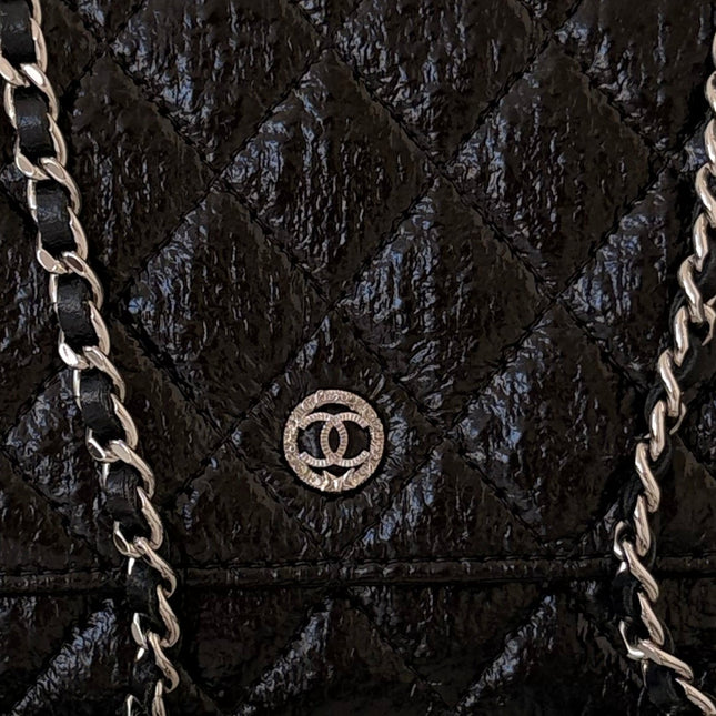 Sac Chanel Wallet on chain noir vernis