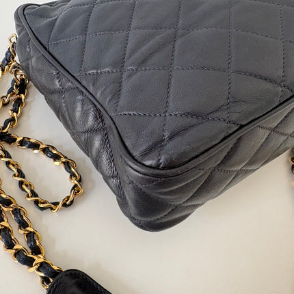 Sac Chanel Caméra GM vintage bleu nuit