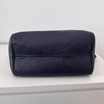 Sac Louis Vuitton Speedy 30 Bandoulière Cuir Empreinte Marine