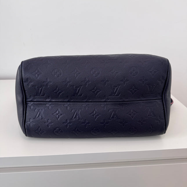 Sac Louis Vuitton Speedy 30 Bandoulière Cuir Empreinte Marine