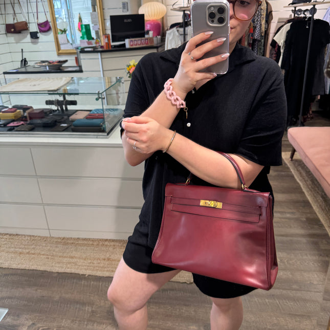 Sac Kelly 32 Hermès Rouge H