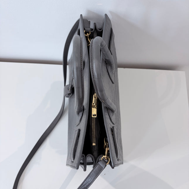 Sac de Jour Saint Laurent Croco Gris Small