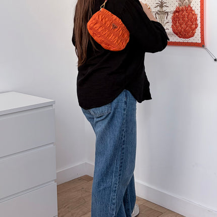 Sac Prada gaufre nylon papaya