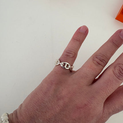Bague Hermès chaîne d’ancre T53