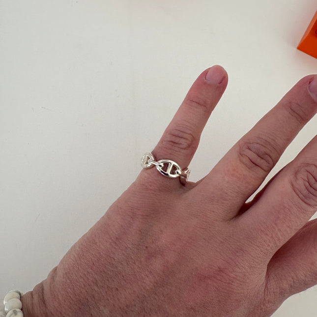 Bague Hermès chaîne d’ancre T53