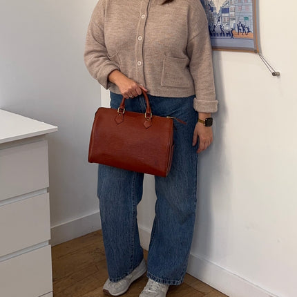 Sac Louis Vuitton Speedy 30 cuir épi cognac