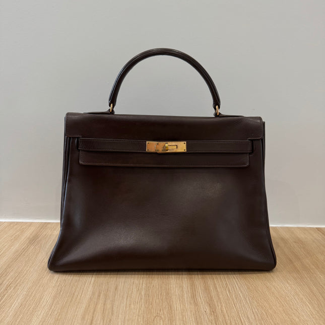 Sac Kelly 32 Hermès Chocolat