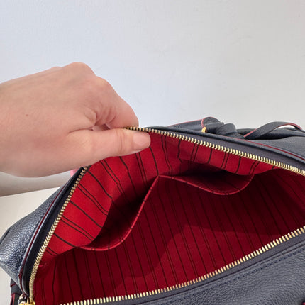 Sac Louis Vuitton Speedy 30 Bandoulière Cuir Empreinte Marine