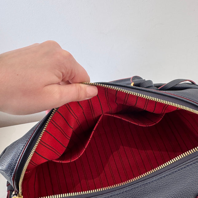 Sac Louis Vuitton Speedy 30 Bandoulière Cuir Empreinte Marine