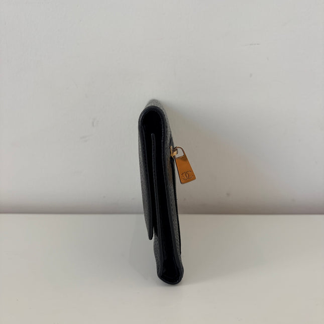 Portefeuille Chanel CC Caviar noir
