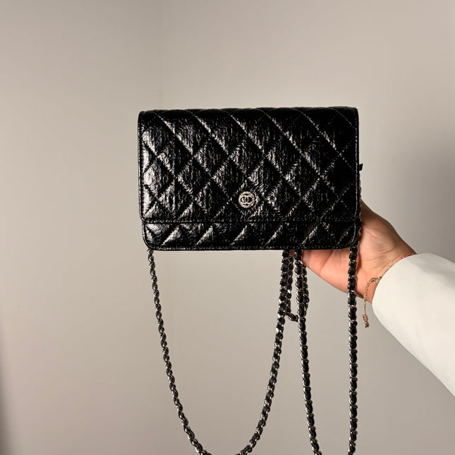 Sac Chanel Wallet on chain noir vernis