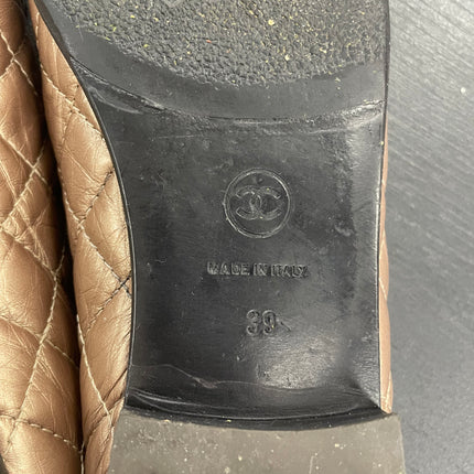 Ballerines Chanel Matelassées Bronze T39