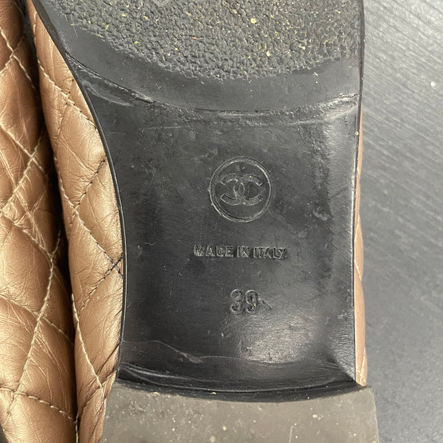 Ballerines Chanel Matelassées Bronze T39