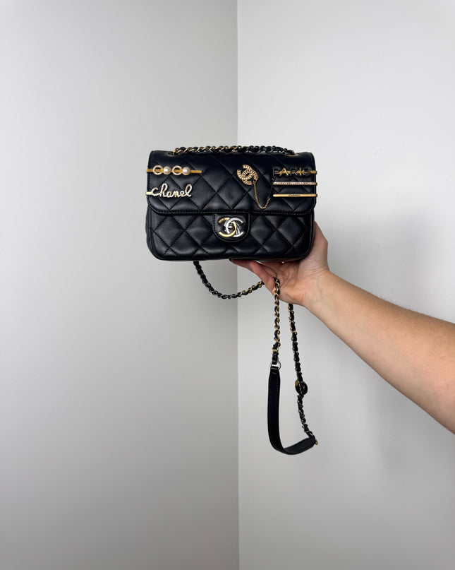 Mini Sac Chanel timeless Coco clips noir