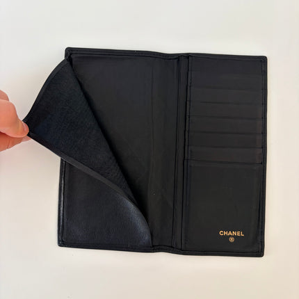Portefeuille long Chanel noir