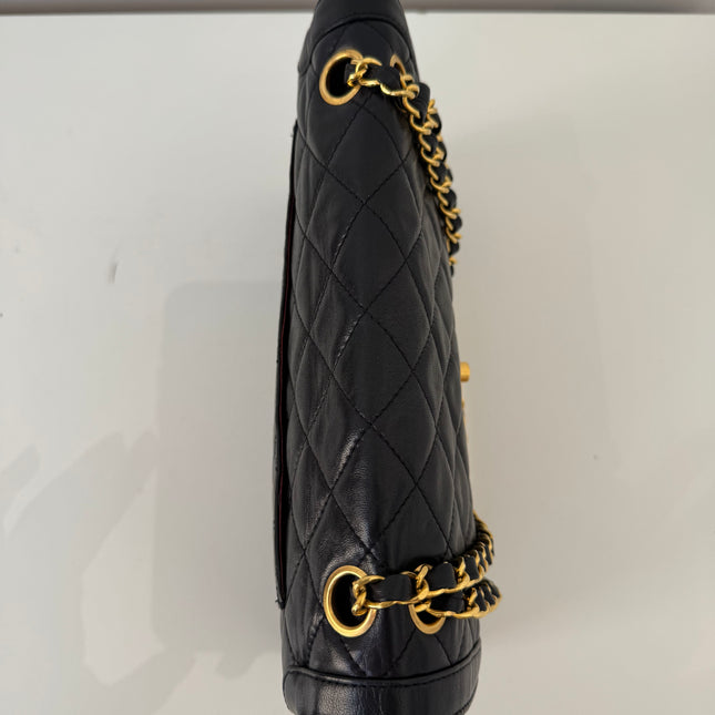 Sac Chanel vintage Fermoir bicolore noir