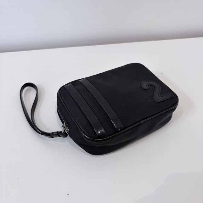 Trousse Dior à dragonne toile noire