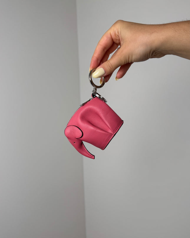 Porte-clés Loewe Éléphant cuir rose