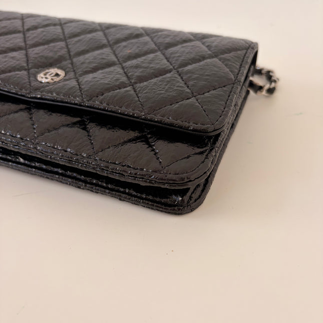 Sac Chanel Wallet on chain noir vernis