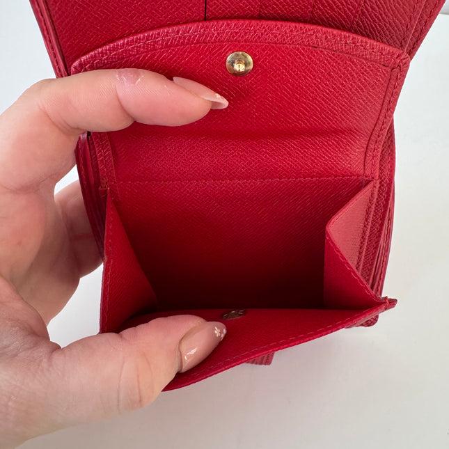 Portefeuille Louis Vuitton Cuir Épis Rouge