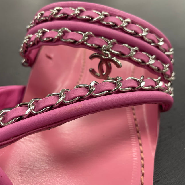 Sandales spartiates en cuir Chanel T37