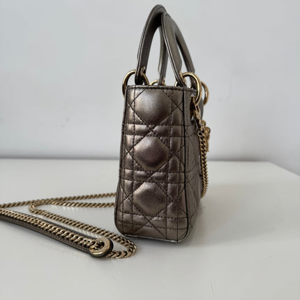 Sac Dior Mini Lady Dior bandoulière Mordoré