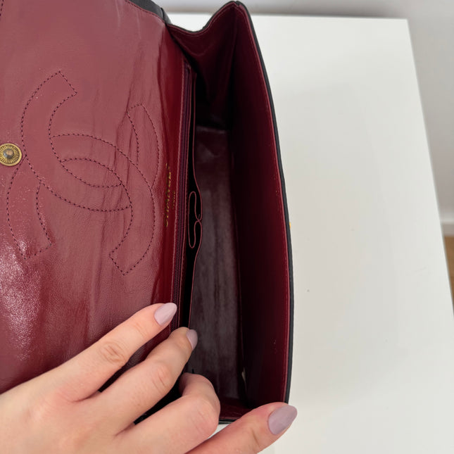 Sac Chanel vintage Fermoir bicolore noir