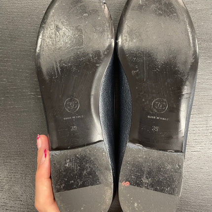 Ballerines Chanel bleues Metalisees T39