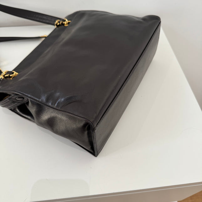 Sac Cabas Chanel CC dark brown épaule