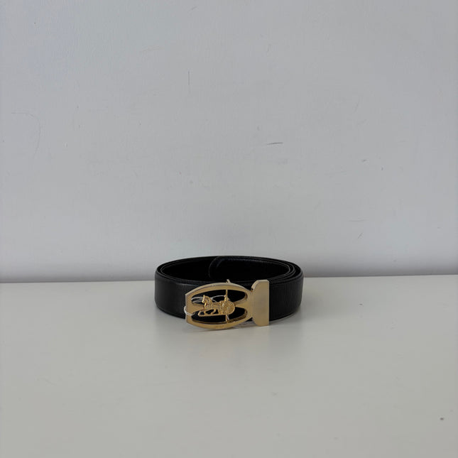 Ceinture Celine cuir noir Calèche T100
