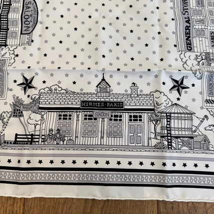 Bandana 55 Hermès Paris Station Blanc