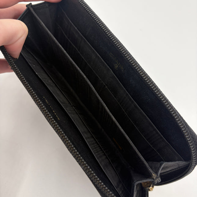 Portefeuille Chanel CC cuir grainé