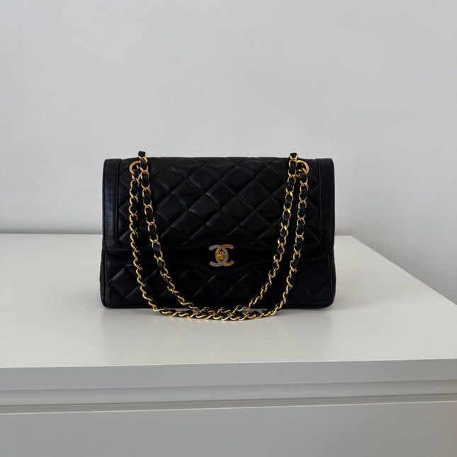 Sac Chanel vintage Fermoir bicolore noir