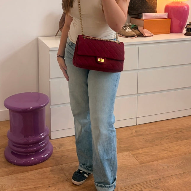 Sac Chanel 2.55 jersey framboise