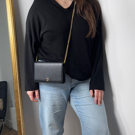 Sac Gucci Wallet on chain GG Marmont noir