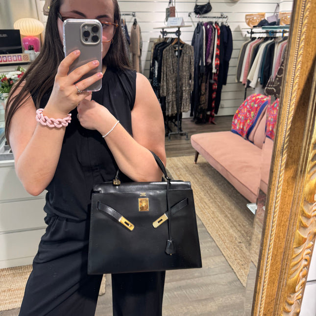Kelly 32 Hermès Box Noir