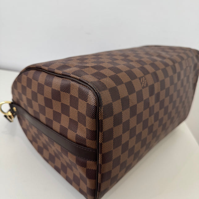 Sac Louis Vuitton Speedy 35 bandoulière damier ébène