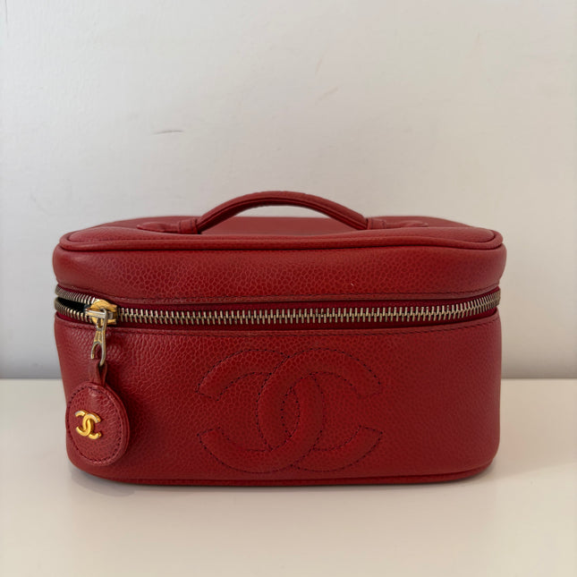 Vanity Chanel Cuir caviar rouge
