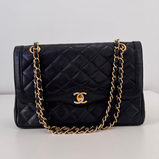 Sac Chanel vintage fermoir bicolore