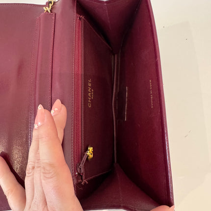 Sac Chanel Épaule Vintage Bordeaux